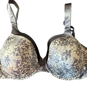 Vanity Fair Gray & white Animal Print Bra very luxurious lined in satin 36D